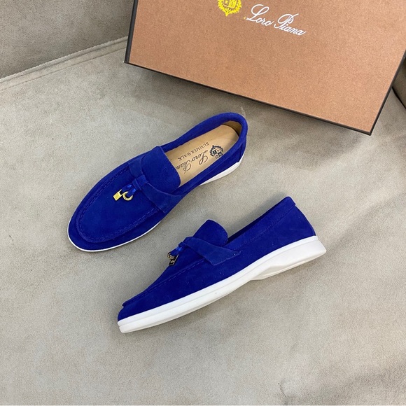 Loro Piana Royal Blue Women's Loafers - Picture 3 of 5